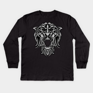 silver tiger mask Kids Long Sleeve T-Shirt